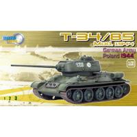 T-34/85 mod.1944 Tedesco in Polonia 1944 (bottino di guerra) - Modello montato e rifinito per collezionisti in teca trasparente in polistirene rigido D60249